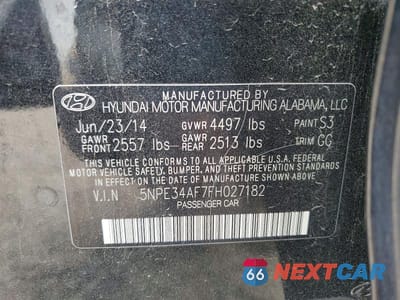 Zdjęcie 12 z 12 samochodu: 2015 HYUNDAI SONATA SPORT VIN:5NPE34AF7FH027182 - miniatura
