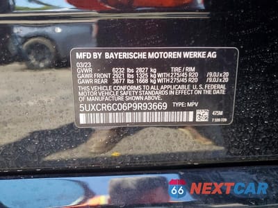 Zdjęcie 13 z 13 samochodu: 2023 BMW X5 XDRIVE40I VIN:5UXCR6C06P9R93669 - miniatura