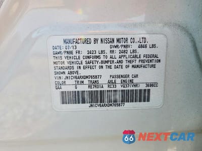Zdjęcie 12 z 12 samochodu: 2013 INFINITI G37 SEDAN X VIN:JN1CV6ARXDM765877 - miniatura
