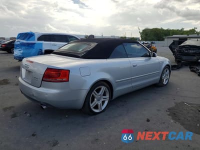 Trzecie zdjęcie samochodu z tyłu: 2007 AUDI A4 2.0T CABRIOLET QUATTRO VIN:WAUDF48H87K036693 - miniatura