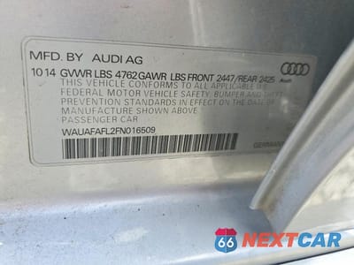 Zdjęcie 12 z 12 samochodu: 2015 AUDI A4 PREMIUM VIN:WAUAFAFL2FN016509 - miniatura