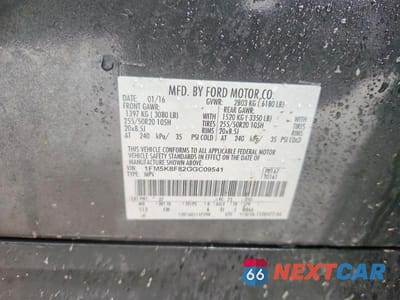 Zdjęcie 12 z 12 samochodu: 2016 FORD EXPLORER LIMITED VIN:1FM5K8F82GGC09541 - miniatura