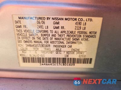 Zdjęcie 12 z 12 samochodu: 2007 NISSAN MAXIMA 3.5 SE VIN:1N4BA41E57C801609 - miniatura