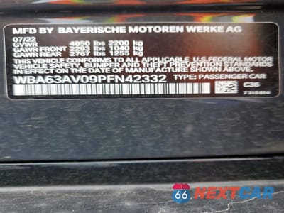 Zdjęcie 12 z 12 samochodu: 2023 BMW 430I GRAN COUPE VIN:WBA63AV09PFN42332 - miniatura