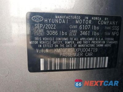 Zdjęcie 12 z 12 samochodu: 2023 GENESIS G80 VIN:KMTGE4S1XPU004719 - miniatura