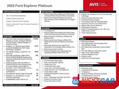Zdjęcie 13 z 14 samochodu: 2025 FORD EXPLORER PLATINUM VIN:1FMUK8HH2SGB80303 - miniatura