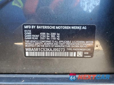Zdjęcie 12 z 12 samochodu: 2019 BMW 330I VIN:WBA5R1C53KAJ99273 - miniatura