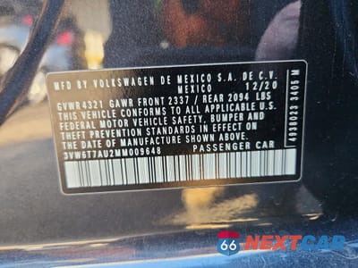 Zdjęcie 12 z 12 samochodu: 2021 VOLKSWAGEN GTI S VIN:3VW6T7AU2MM009648 - miniatura