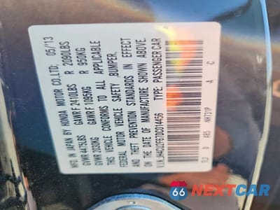 Zdjęcie 12 z 12 samochodu: 2013 ACURA TSX TECH VIN:JH4CU2F67DC014456 - miniatura