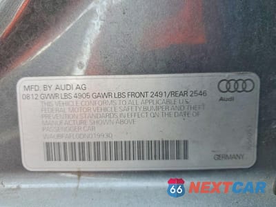 Zdjęcie 12 z 12 samochodu: 2013 AUDI A4 PREMIUM VIN:WAUBFAFL0DN019930 - miniatura