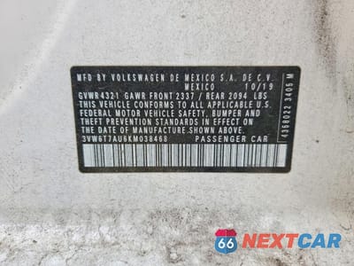 Zdjęcie 12 z 12 samochodu: 2019 VOLKSWAGEN GTI S VIN:3VW6T7AU6KM038468 - miniatura