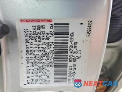 Zdjęcie 13 z 13 samochodu: 2002 TOYOTA CAMRY LE VIN:JTDBE32K420119764 - miniatura