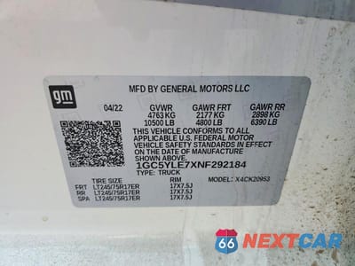Zdjęcie 12 z 12 samochodu: 2022 CHEVROLET SILVERADO K2500 HEAVY DUTY VIN:1GC5YLE7XNF292184 - miniatura