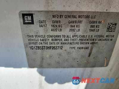 Zdjęcie 12 z 12 samochodu: 2017 CHEVROLET MALIBU LS VIN:1G1ZB5ST0HF263712 - miniatura