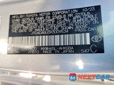 Zdjęcie 12 z 12 samochodu: 2024 TOYOTA PRIUS XLE VIN:JTDADABU0R3009534 - miniatura