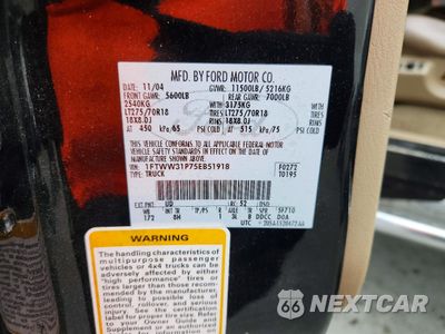 Zdjęcie 12 z 13 samochodu: 2005 FORD F350 SRW SUPER DUTY VIN:1FTWW31P75EB51918 - miniatura