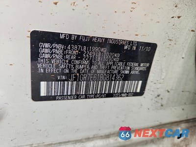 Zdjęcie 13 z 13 samochodu: 2011 SUBARU IMPREZA WRX VIN:JF1GR7E61BG814362 - miniatura