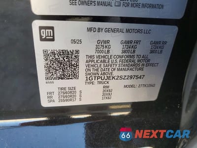 Zdjęcie 12 z 12 samochodu: 2025 GMC SIERRA K1500 ELEVATION-L VIN:1GTPUJEK2SZ297547 - miniatura