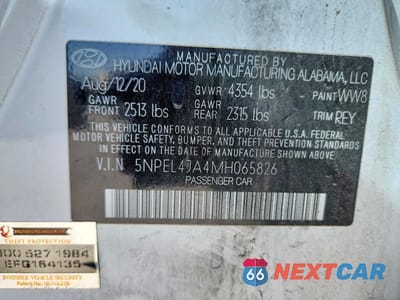 Zdjęcie 13 z 13 samochodu: 2021 HYUNDAI SONATA SEL VIN:5NPEL4JA4MH065826 - miniatura