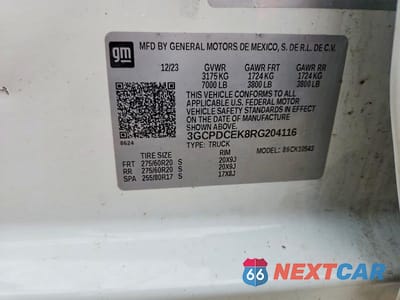 Zdjęcie 12 z 12 samochodu: 2024 CHEVROLET SILVERADO K1500 TRAIL BOSS CUSTOM VIN:3GCPDCEK8RG204116 - miniatura