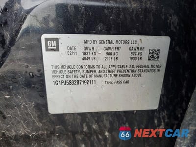 Zdjęcie 12 z 12 samochodu: 2011 CHEVROLET CRUZE ECO VIN:1G1PJ5S92B7192111 - miniatura