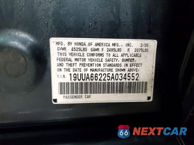 Zdjęcie 12 z 12 samochodu: 2005 ACURA TL VIN:19UUA66225A034552 - miniatura