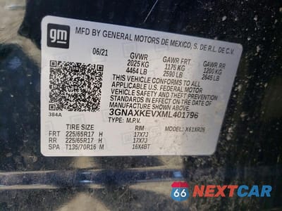 Zdjęcie 13 z 13 samochodu: 2021 CHEVROLET EQUINOX LT VIN:3GNAXKEVXML401796 - miniatura