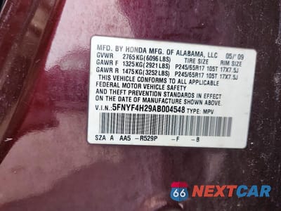 Zdjęcie 14 z 14 samochodu: 2010 HONDA PILOT LX VIN:5FNYF4H29AB004548 - miniatura