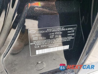 Zdjęcie 12 z 12 samochodu: 2020 HYUNDAI SONATA SEL VIN:5NPEL4JAXLH056076 - miniatura