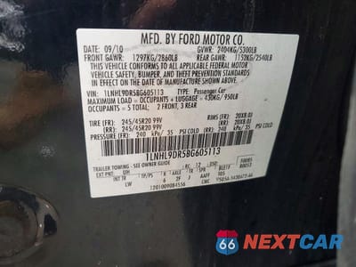 Zdjęcie 12 z 12 samochodu: 2011 LINCOLN MKS VIN:1LNHL9DR5BG605113 - miniatura