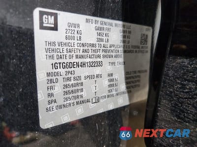 Zdjęcie 12 z 12 samochodu: 2017 GMC CANYON SLT VIN:1GTG6DEN4H1322333 - miniatura