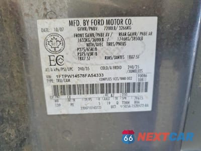 Zdjęcie 12 z 12 samochodu: 2008 FORD F150 SUPERCREW VIN:1FTPW14578FA54333 - miniatura