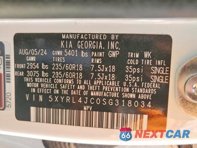Zdjęcie 13 z 13 samochodu: 2025 KIA SORENTO S VIN:5XYRL4JC0SG318034 - miniatura
