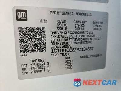 Zdjęcie 12 z 12 samochodu: 2023 GMC SIERRA K1500 ELEVATION VIN:1GTUUCE82PZ134567 - miniatura