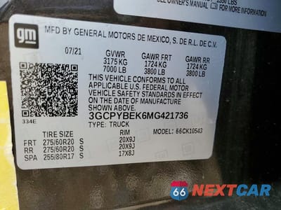 Zdjęcie 12 z 12 samochodu: 2021 CHEVROLET SILVERADO K1500 CUSTOM VIN:3GCPYBEK6MG421736 - miniatura