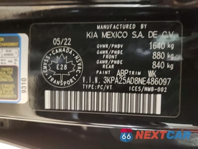 Zdjęcie 13 z 13 samochodu: 2022 KIA RIO 5-DOOR S VIN:3KPA25AD8NE486097 - miniatura