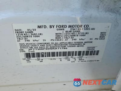 Zdjęcie 12 z 12 samochodu: 2022 FORD MAVERICK XL VIN:3FTTW8F90NRA71786 - miniatura