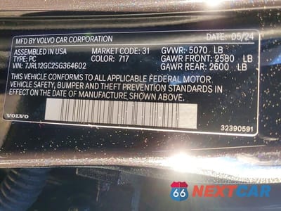 Zdjęcie 12 z 12 samochodu: 2025 VOLVO S60 PLUS AWD HYBRID VIN:7JRL12GC2SG364602 - miniatura