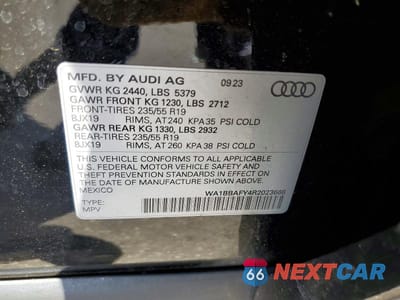 Zdjęcie 13 z 13 samochodu: 2024 AUDI Q5 PREMIUM PLUS 40 VIN:WA1BBAFY4R2023668 - miniatura