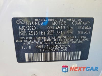 Zdjęcie 12 z 12 samochodu: 2021 HYUNDAI SONATA HYBRID LIMITED VIN:KMHL54JJ6MA020276 - miniatura