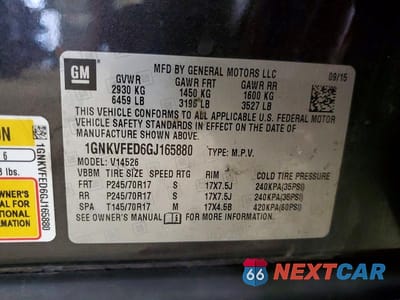 Zdjęcie 13 z 13 samochodu: 2016 CHEVROLET TRAVERSE LS VIN:1GNKVFED6GJ165880 - miniatura