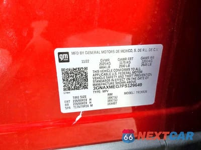 Zdjęcie 12 z 12 samochodu: 2023 CHEVROLET EQUINOX RS VIN:3GNAXMEG7PS129649 - miniatura