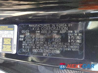 Zdjęcie 14 z 14 samochodu: 2022 KIA NIRO EX VIN:KNDCC3LG3N5149186 - miniatura
