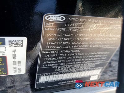 Zdjęcie 12 z 12 samochodu: 2020 LAND ROVER RANGE ROVER SPORT SVR VIN:SALWZ2RE1LA711806 - miniatura