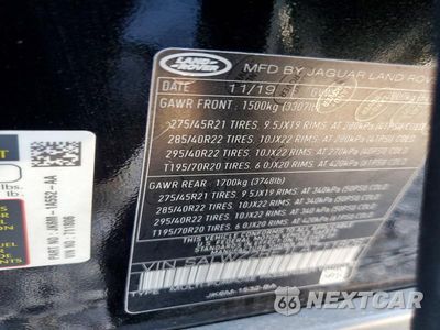 Zdjęcie 12 z 12 samochodu: 2020 LAND ROVER RANGE ROVER SPORT SVR VIN:SALWZ2RE1LA711806 - miniatura