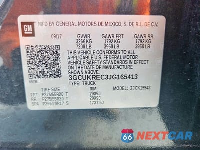 Zdjęcie 12 z 12 samochodu: 2018 CHEVROLET SILVERADO K1500 LT VIN:3GCUKREC3JG165413 - miniatura