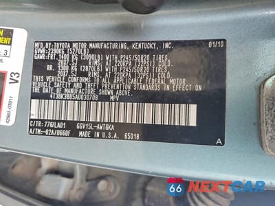 Zdjęcie 12 z 12 samochodu: 2010 TOYOTA VENZA AWD V6 VIN:4T3BK3BB5AU030708 - miniatura