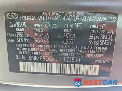 Zdjęcie 13 z 13 samochodu: 2025 HYUNDAI SANTA FE CALLIGRAPHY VIN:5NMP5DGL0SH122500 - miniatura