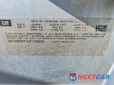 Zdjęcie 13 z 13 samochodu: 2018 CHEVROLET MALIBU LT VIN:1G1ZD5ST9JF102632 - miniatura