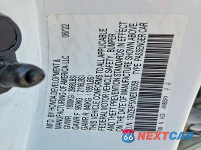 Zdjęcie 12 z 12 samochodu: 2022 HONDA INSIGHT EX VIN:19XZE4F5XNE016059 - miniatura